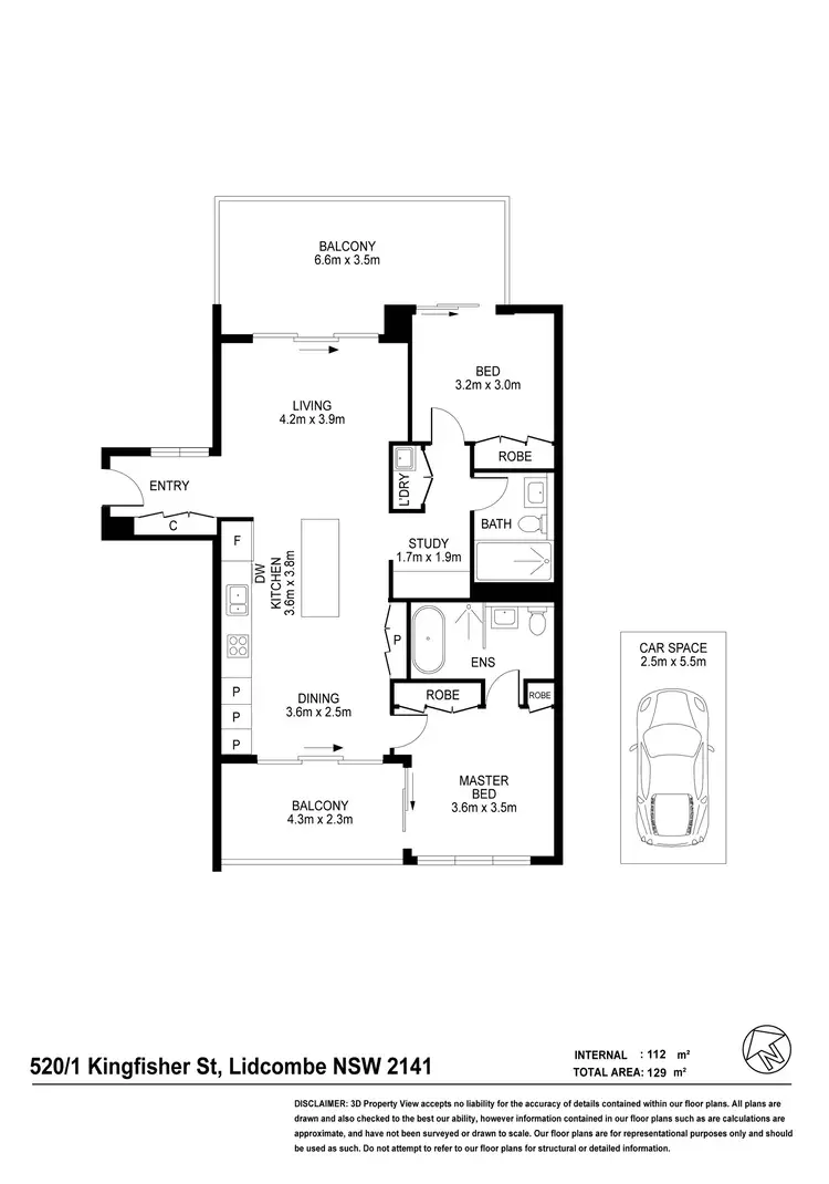 Floorplan of Homely apartment listing, 520/1 Kingfisher Street, Lidcombe NSW 2141