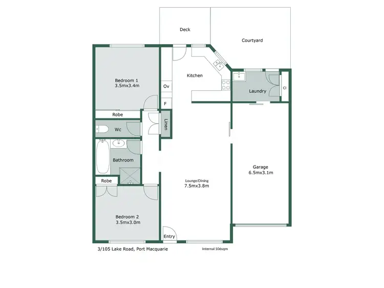 Floorplan of Homely villa listing, 3/105 Lake Road, Port Macquarie NSW 2444