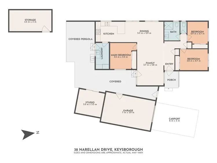 Floorplan of Homely house listing, 38 Narellan Drive, Keysborough VIC 3173