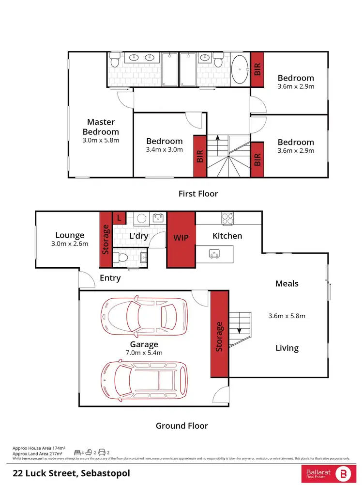 Floorplan of Homely house listing, 22 Luck Street, Sebastopol VIC 3356