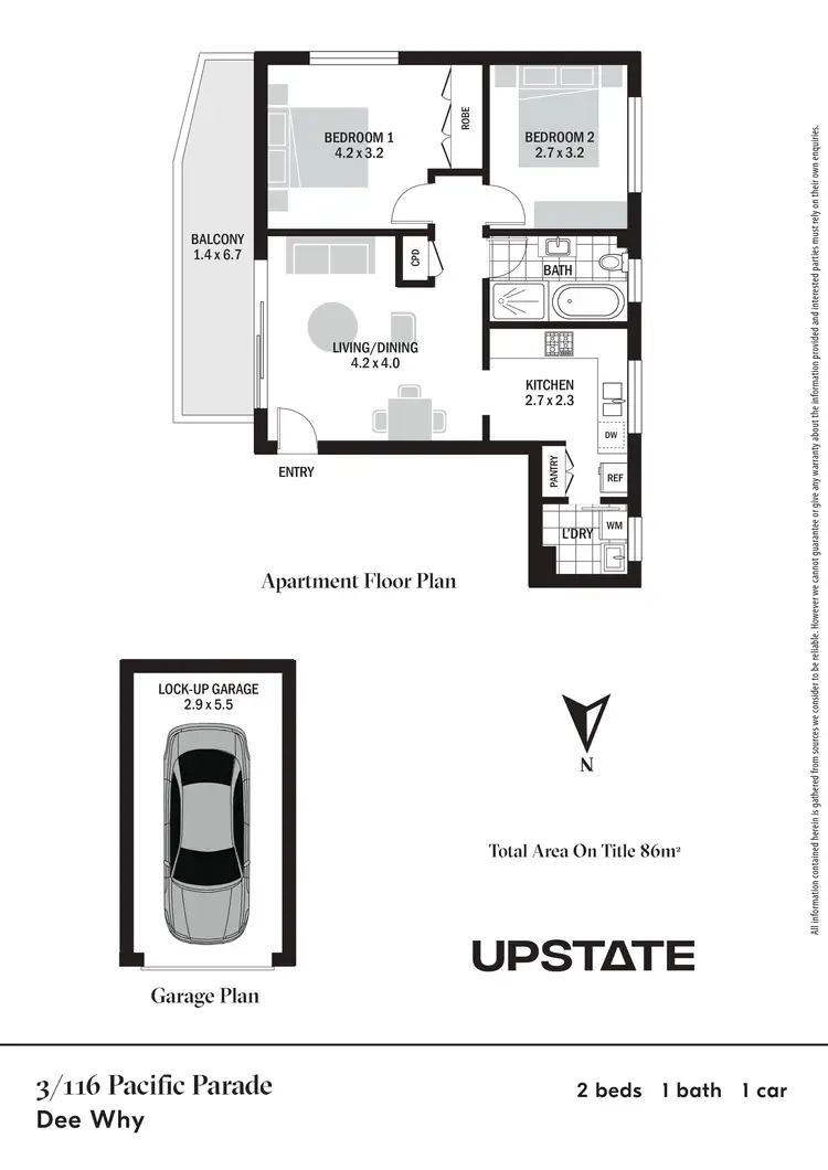Floorplan of Homely unit listing, 3/116 Pacific Parade, Dee Why NSW 2099