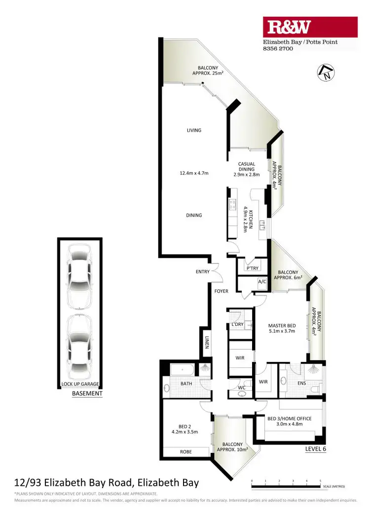 Floorplan of Homely apartment listing, 12/93 Elizabeth Bay Road, Elizabeth Bay NSW 2011