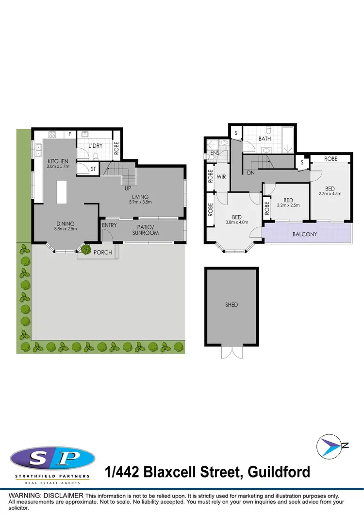 Floorplan of Homely townhouse listing, 1/442 Blaxcell Street, Guildford NSW 2161