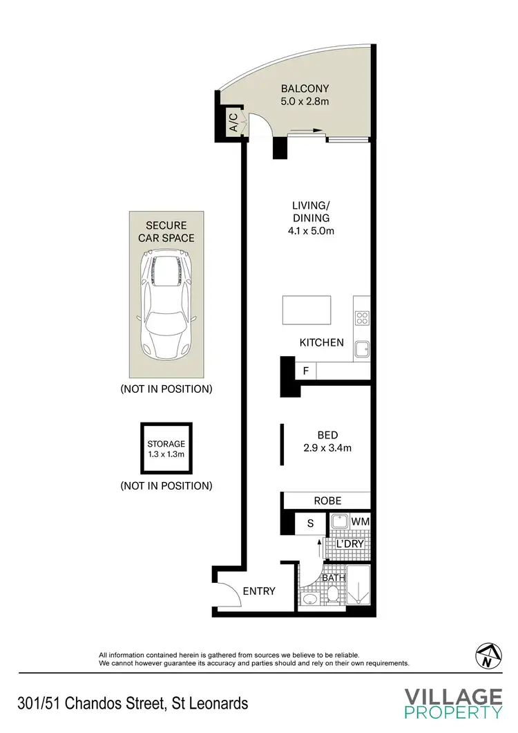 Floorplan of Homely apartment listing, 301/51 Chandos Street, St Leonards NSW 2065