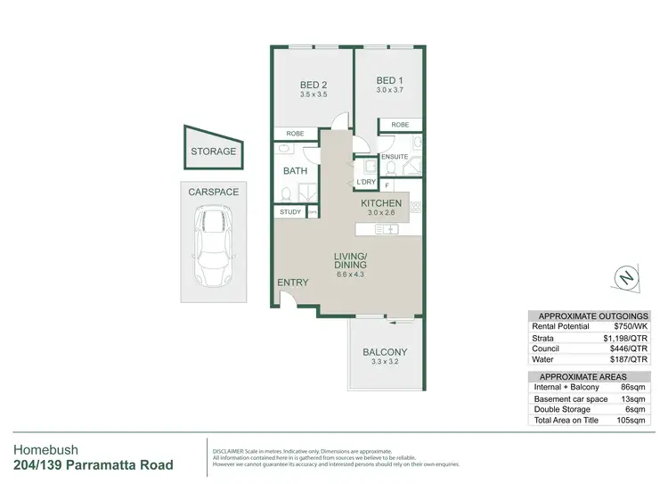 Floorplan of Homely apartment listing, 204/139-145 Parramatta Road, Homebush NSW 2140