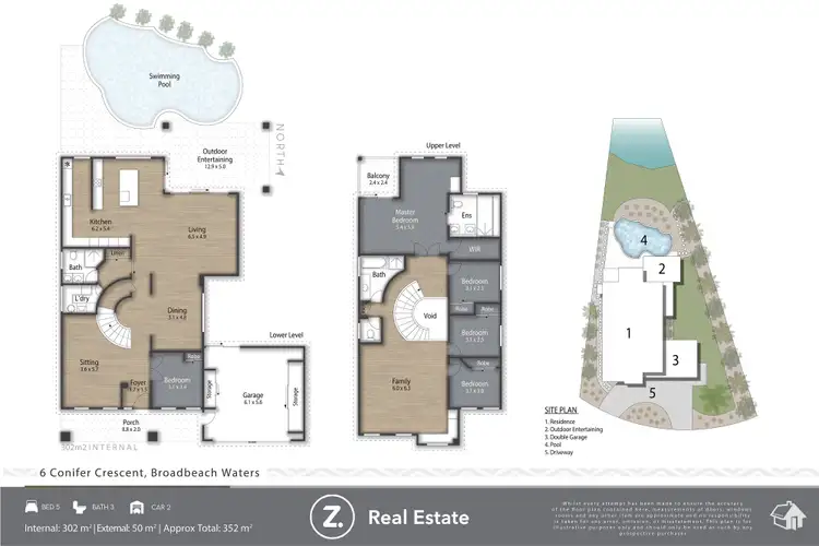 Floorplan of Homely house listing, 6 Conifer Crescent, Broadbeach Waters QLD 4218