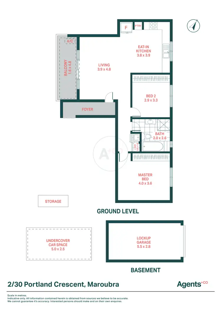 Floorplan of Homely apartment listing, 2/30 Portland Crescent, Maroubra NSW 2035
