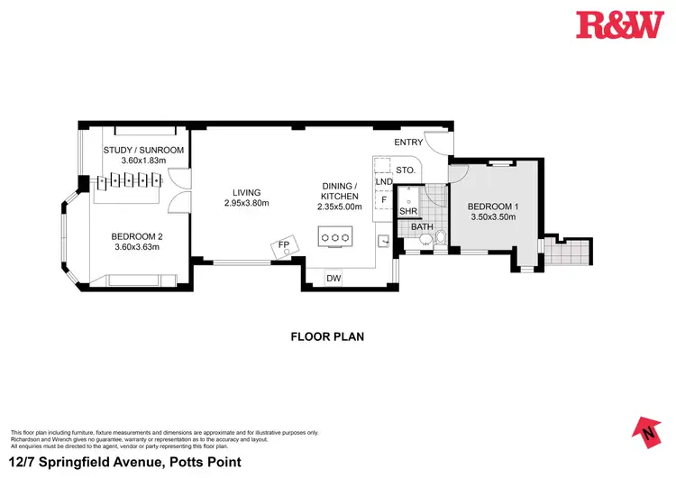 Floorplan of Homely unit listing, 12/7 Springfield Avenue, Potts Point NSW 2011
