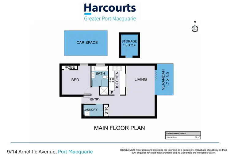 Floorplan of Homely unit listing, 9/14 Arncliffe Avenue, Port Macquarie NSW 2444