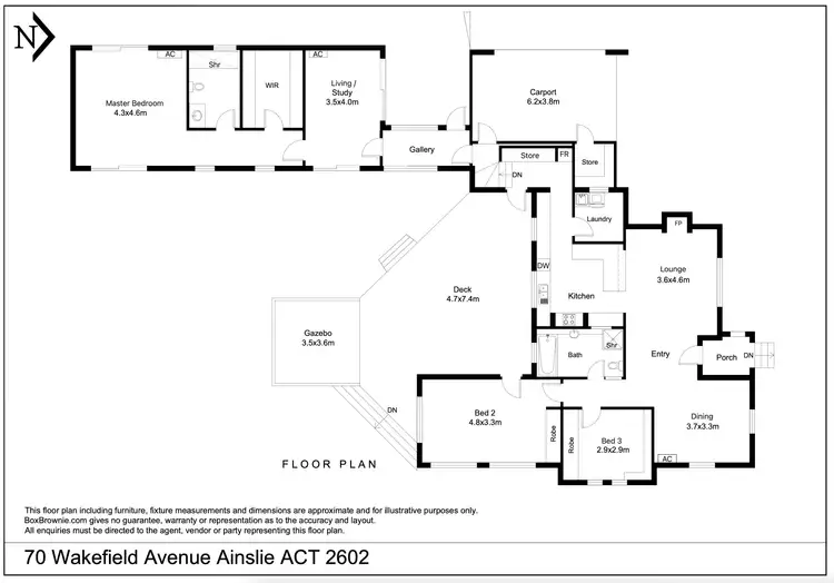 Floorplan of Homely house listing, 70 Wakefield Avenue, Ainslie ACT 2602