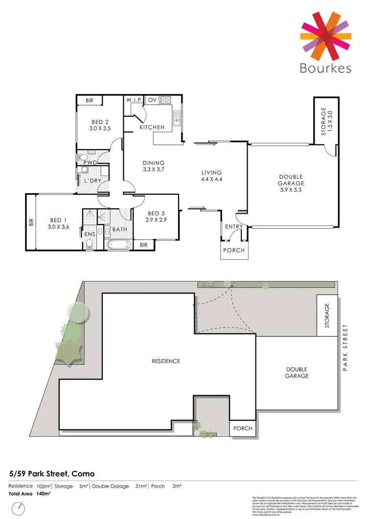Floorplan of Homely villa listing, 5/59 Park Street, Como WA 6152