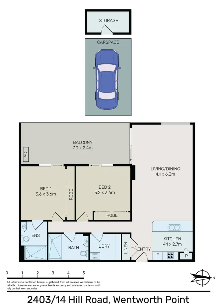 Floorplan of Homely apartment listing, 2403/14 Hill Road, Wentworth Point NSW 2127