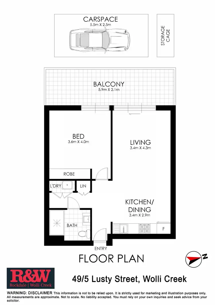 Floorplan of Homely apartment listing, 49/5 Lusty Street, Wolli Creek NSW 2205
