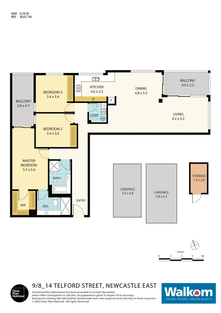 Floorplan of Homely apartment listing, 9/8-14 Telford Street, Newcastle East NSW 2300