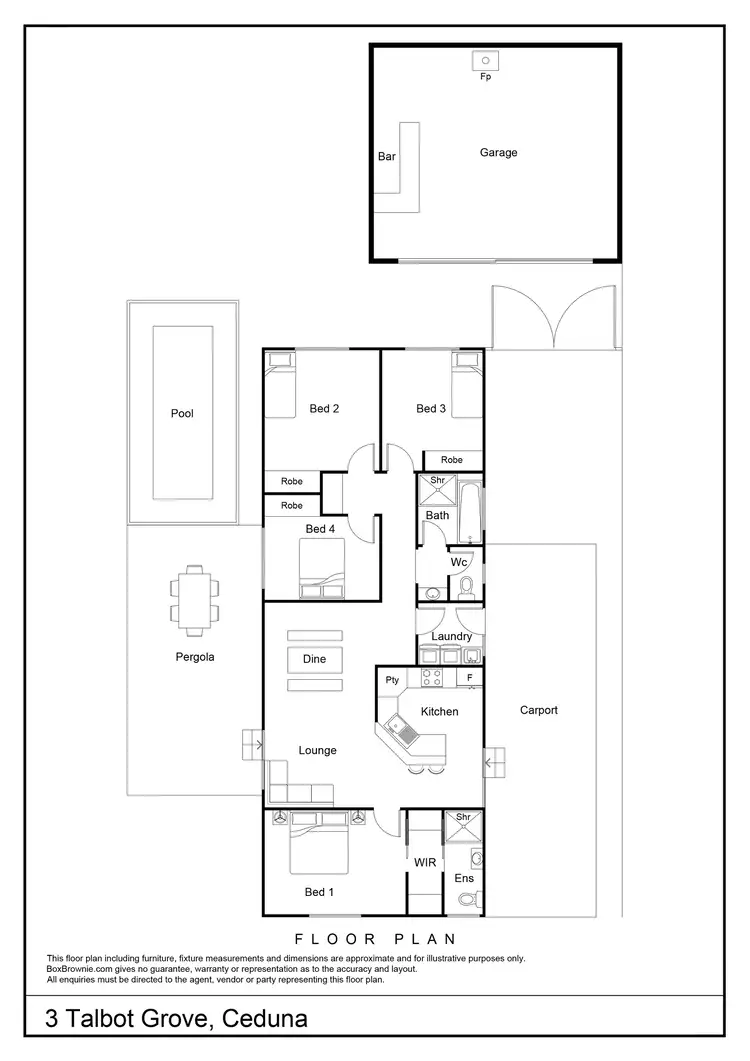 Floorplan of Homely house listing, 3 Talbot Grove, Ceduna SA 5690