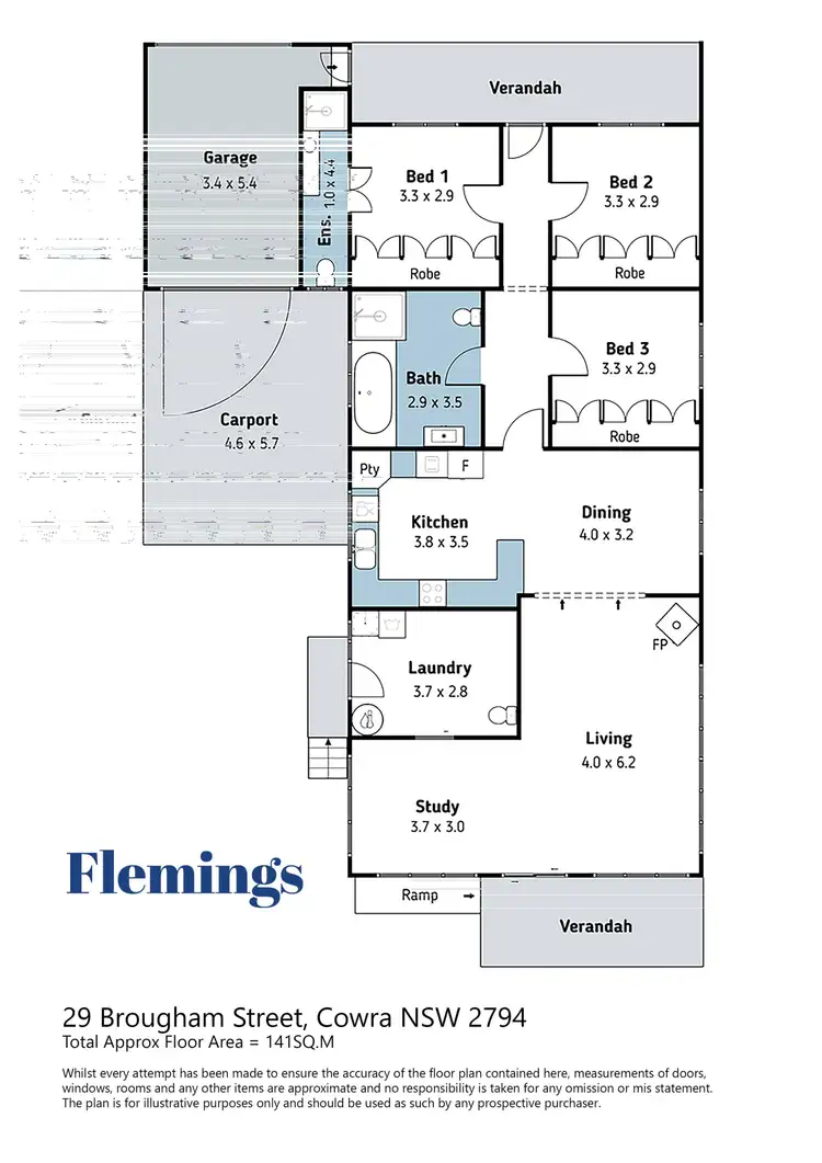 Floorplan of Homely house listing, 29 Brougham Street, Cowra NSW 2794