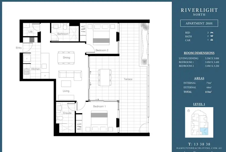 Floorplan of Homely apartment listing, 20101/320 MacArthur Avenue, Hamilton QLD 4007