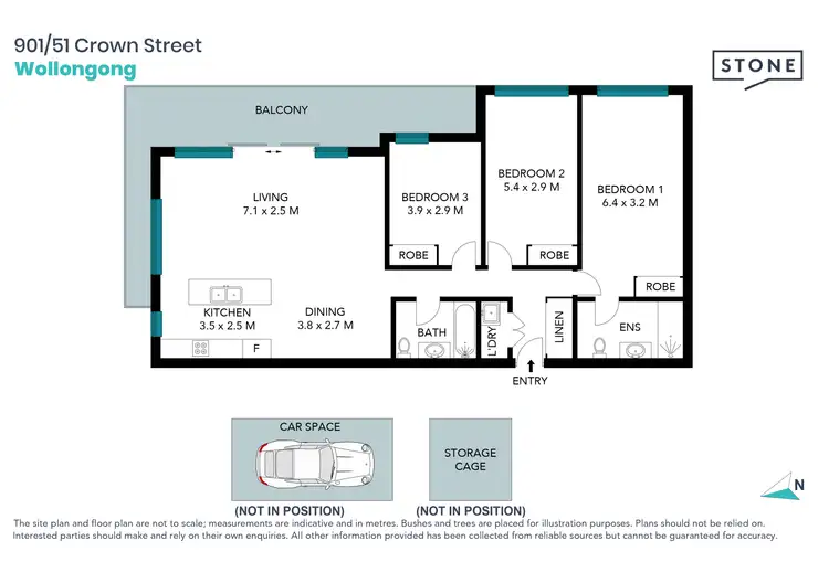Floorplan of Homely apartment listing, 901/51 Crown Street, Wollongong NSW 2500
