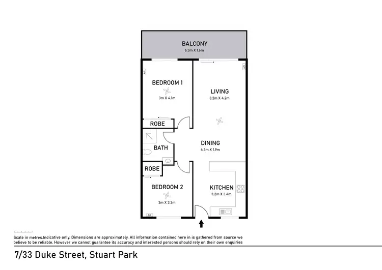 Floorplan of Homely unit listing, 7/33 Duke Street, Stuart Park NT 820