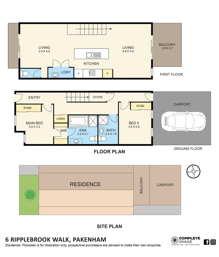 Floorplan of Homely townhouse listing, 6 Ripplebrook Walk, Pakenham VIC 3810