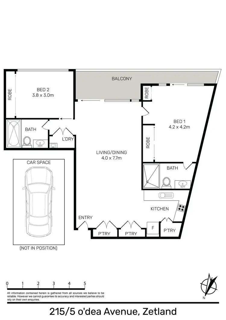 Floorplan of Homely apartment listing, 215/5 O'dea Avenue, Zetland NSW 2017