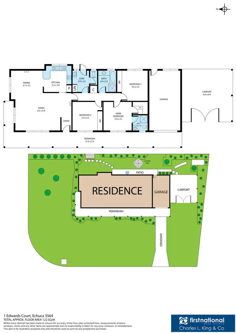 Floorplan of Homely house listing, 1 Edwards Court, Echuca VIC 3564