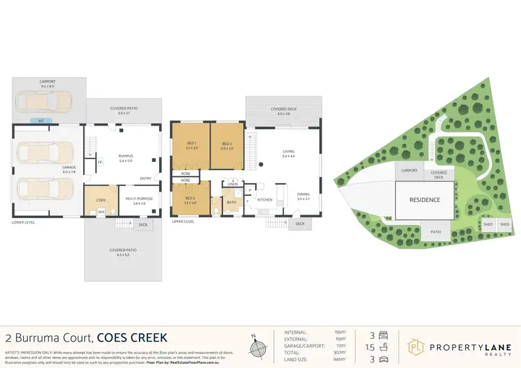 Floorplan of Homely house listing, 2 Burruma Court, Coes Creek QLD 4560