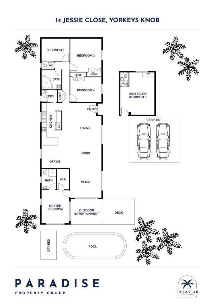 Floorplan of Homely house listing, 14 Jessie Close, Yorkeys Knob QLD 4878