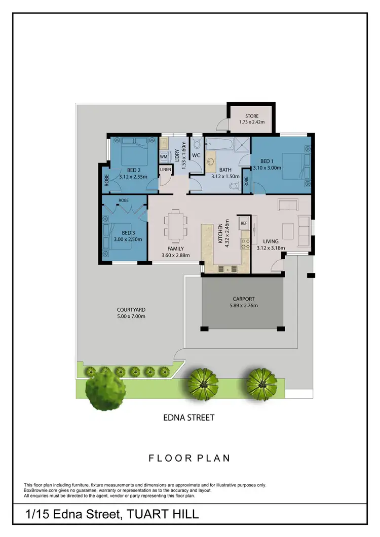 Floorplan of Homely villa listing, 1/15 Edna Street, Tuart Hill WA 6060