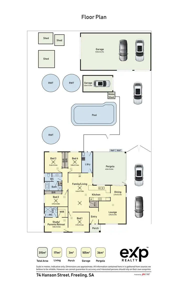 Floorplan of Homely house listing, 74 Hanson Street, Freeling SA 5372