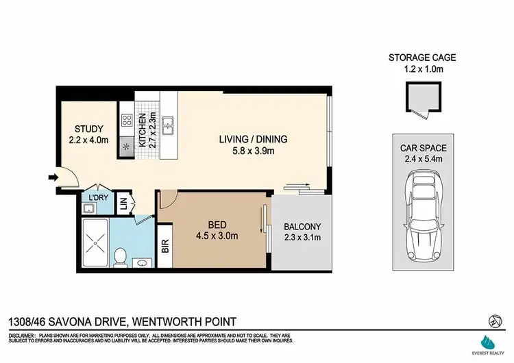 Floorplan of Homely apartment listing, Level 13/1308/46 Savona Drive, Wentworth Point NSW 2127