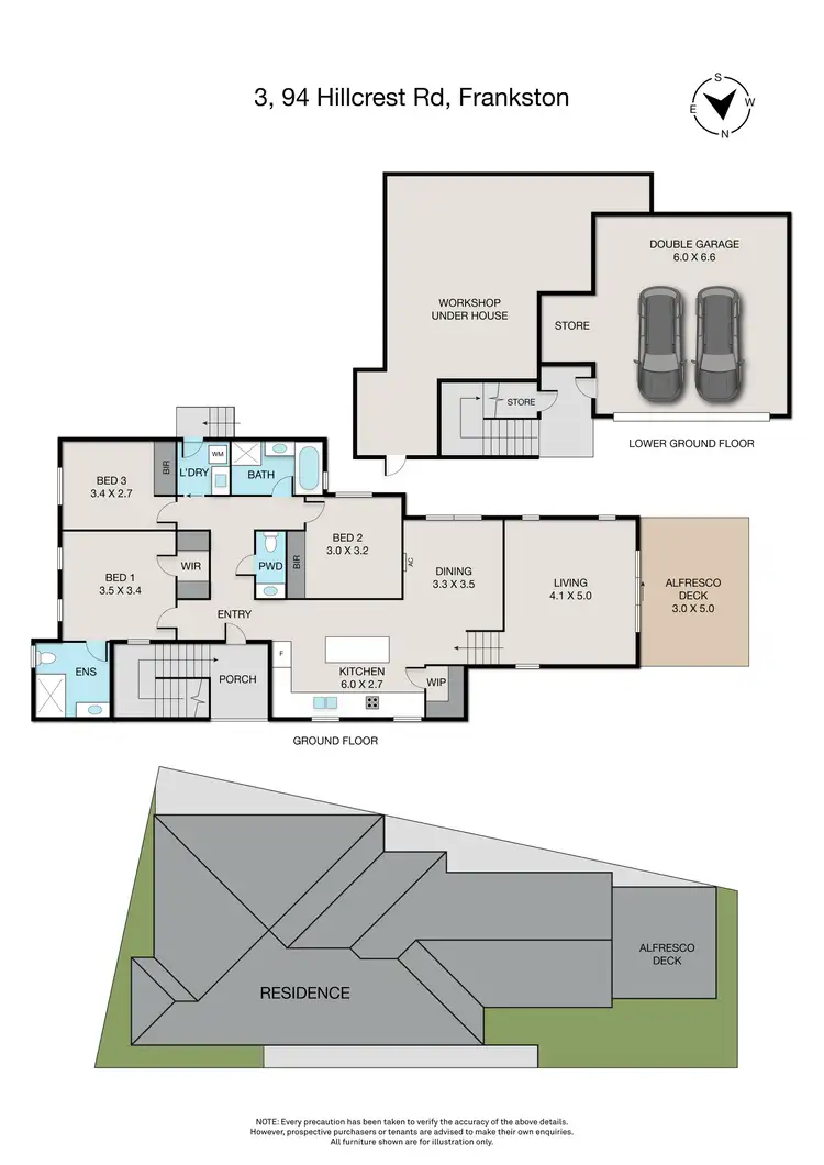 Floorplan of Homely townhouse listing, 3/94 Hillcrest Road, Frankston VIC 3199