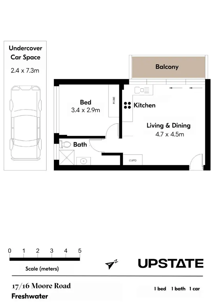 Floorplan of Homely unit listing, 17/16 Moore Road, Freshwater NSW 2096