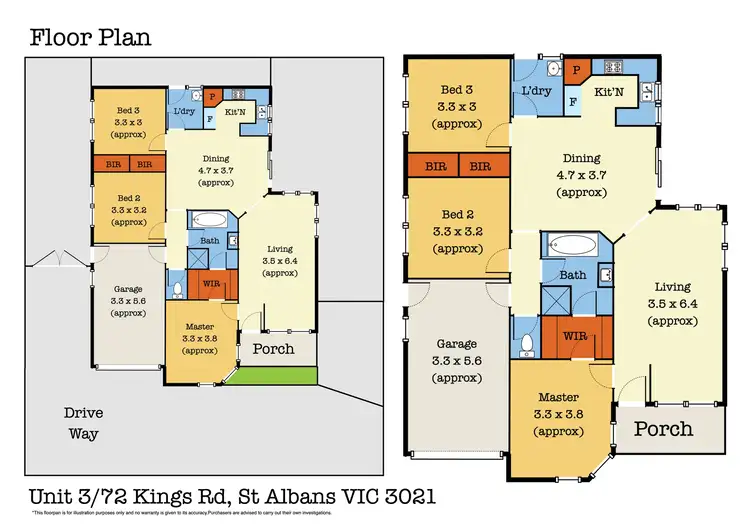 Floorplan of Homely unit listing, 3/72 Kings Road, St Albans VIC 3021