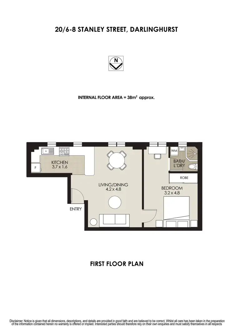 Floorplan of Homely apartment listing, 20/6-8 Stanley Street, Darlinghurst NSW 2010