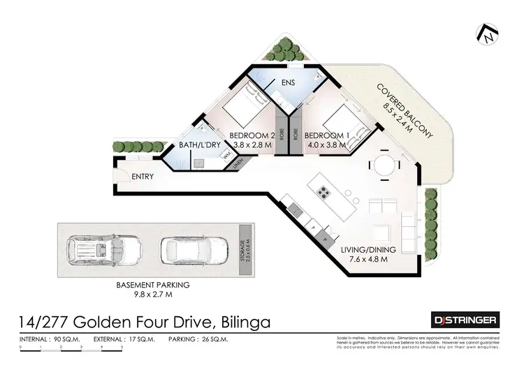 Floorplan of Homely unit listing, 14/277 Golden Four Drive, Bilinga QLD 4225
