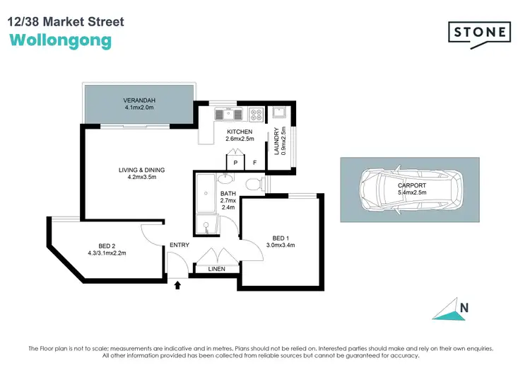 Floorplan of Homely apartment listing, 12/38 Market Street, Wollongong NSW 2500