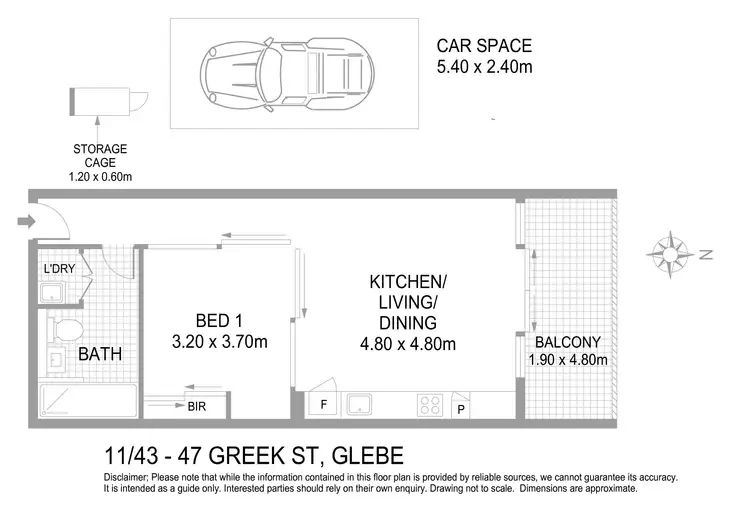 Floorplan of Homely apartment listing, 11/43-47 Greek Street, Glebe NSW 2037