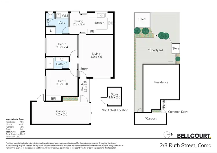 Floorplan of Homely villa listing, 2/3 Ruth Street, Como WA 6152