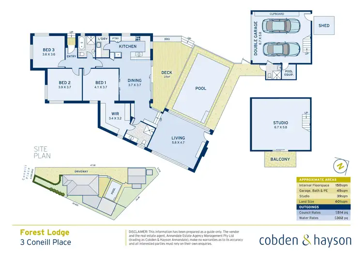 Floorplan of Homely house listing, 3 Coneill Place, Forest Lodge NSW 2037