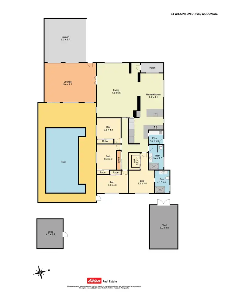 Floorplan of Homely house listing, 34 Wilkinson Drive, Wodonga VIC 3690