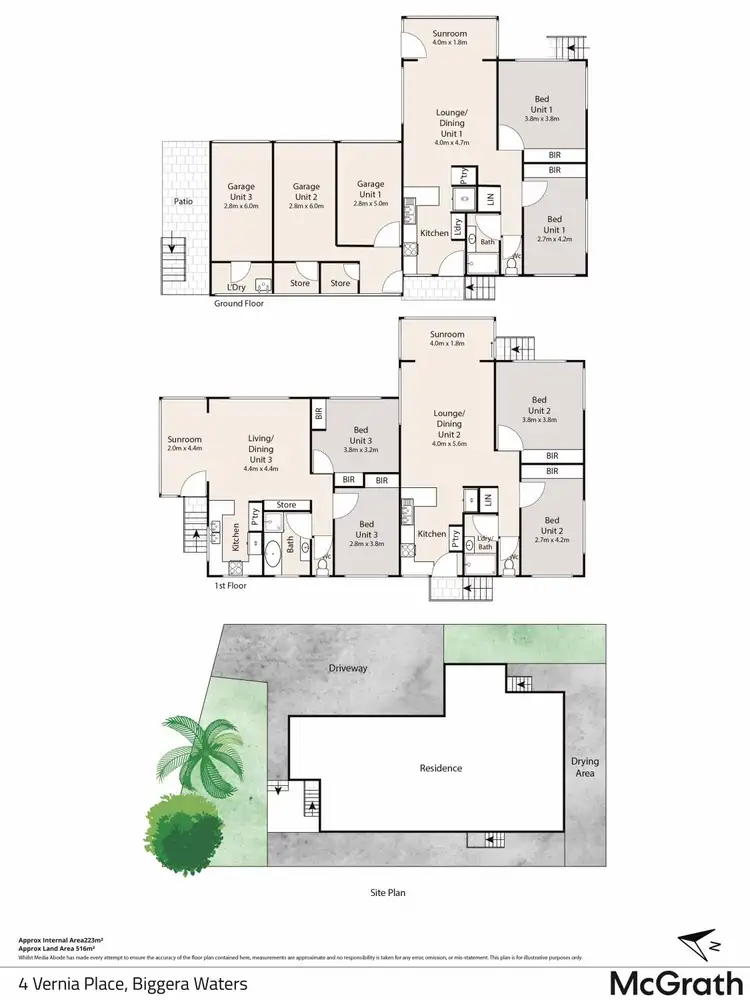 Floorplan of Homely block of units listing, 1-3/4 Vernia Place, Biggera Waters QLD 4216