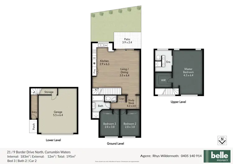 Floorplan of Homely townhouse listing, 21/9 Border Drive, Currumbin Waters QLD 4223