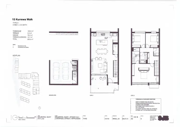 Floorplan of Homely townhouse listing, 15 Kurrewa Walk, Rippleside VIC 3215