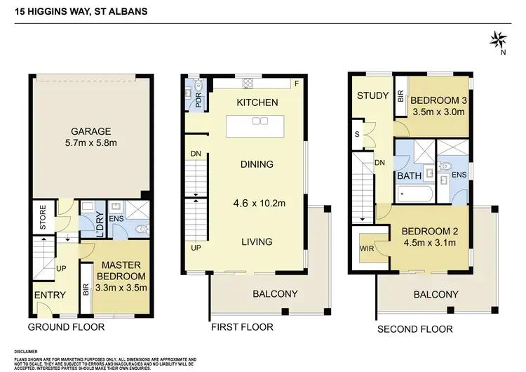 Floorplan of Homely townhouse listing, 15 Higgins Walk, St Albans VIC 3021