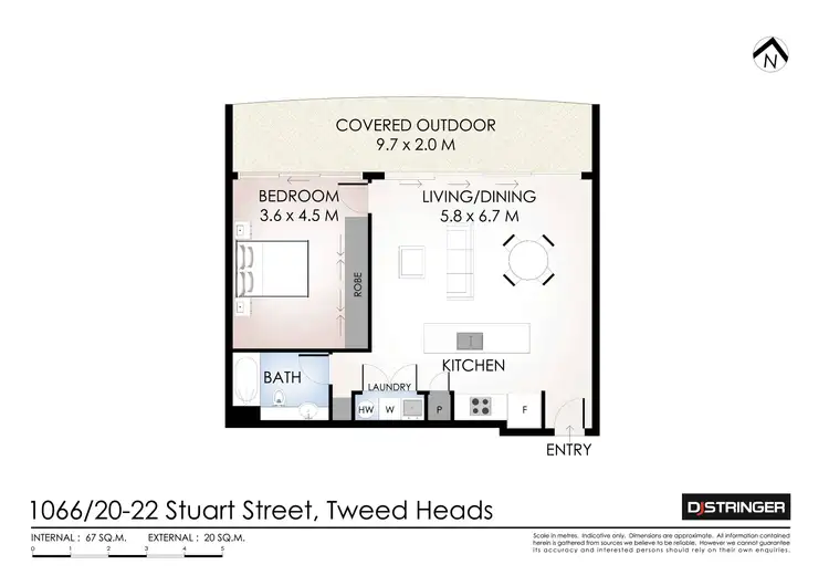 Floorplan of Homely unit listing, 1066/20-22 Stuart Street, Tweed Heads NSW 2485