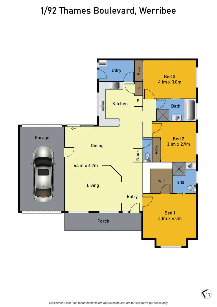 Floorplan of Homely house listing, 1/92 Thames Boulevard, Werribee VIC 3030