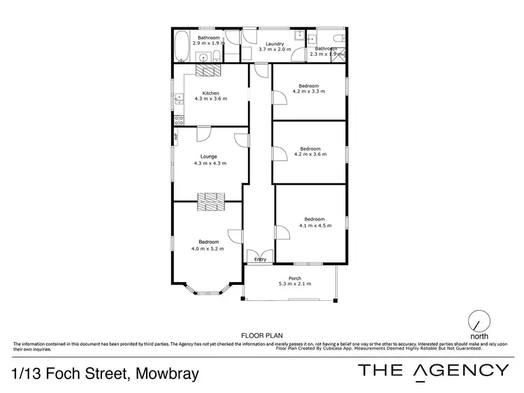 Floorplan of Homely house listing, 1/13 Foch Street, Mowbray TAS 7248