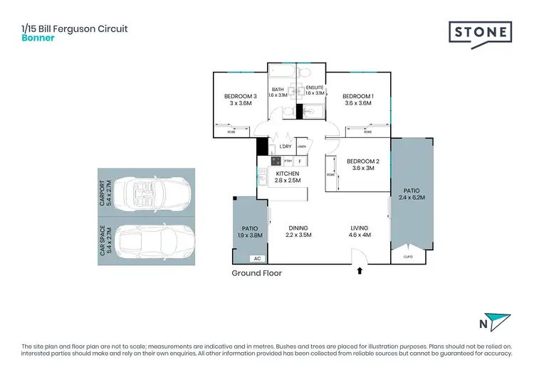 Floorplan of Homely apartment listing, 1/15 Bill Ferguson Circuit, Bonner ACT 2914