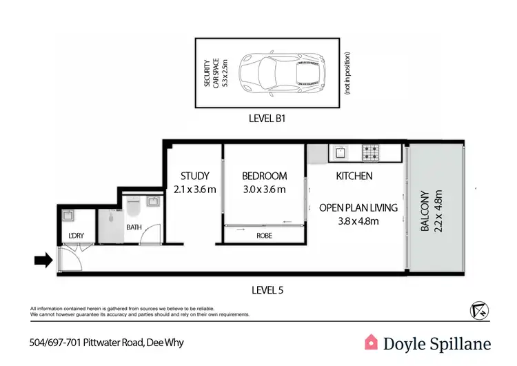 Floorplan of Homely apartment listing, 504/697-701 Pittwater Road, Dee Why NSW 2099